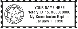 Rectangle Texas Notary Stamp