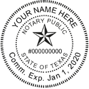 Round Texas Notary Stamp